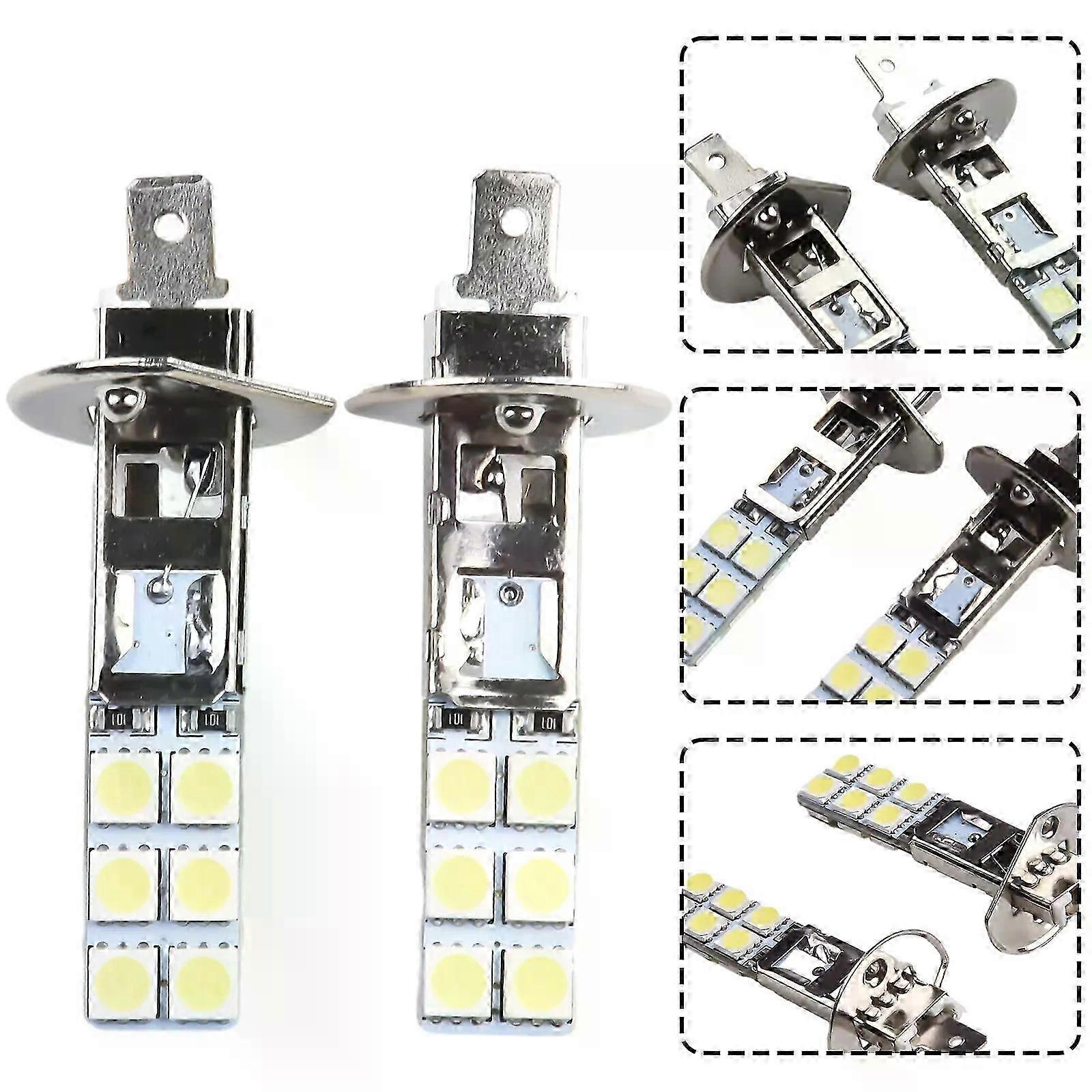 2x Super Bright H1 LED Headlight Bulbs 6500K White Light High Beam Fog Driving Lights Wide Range of Applications