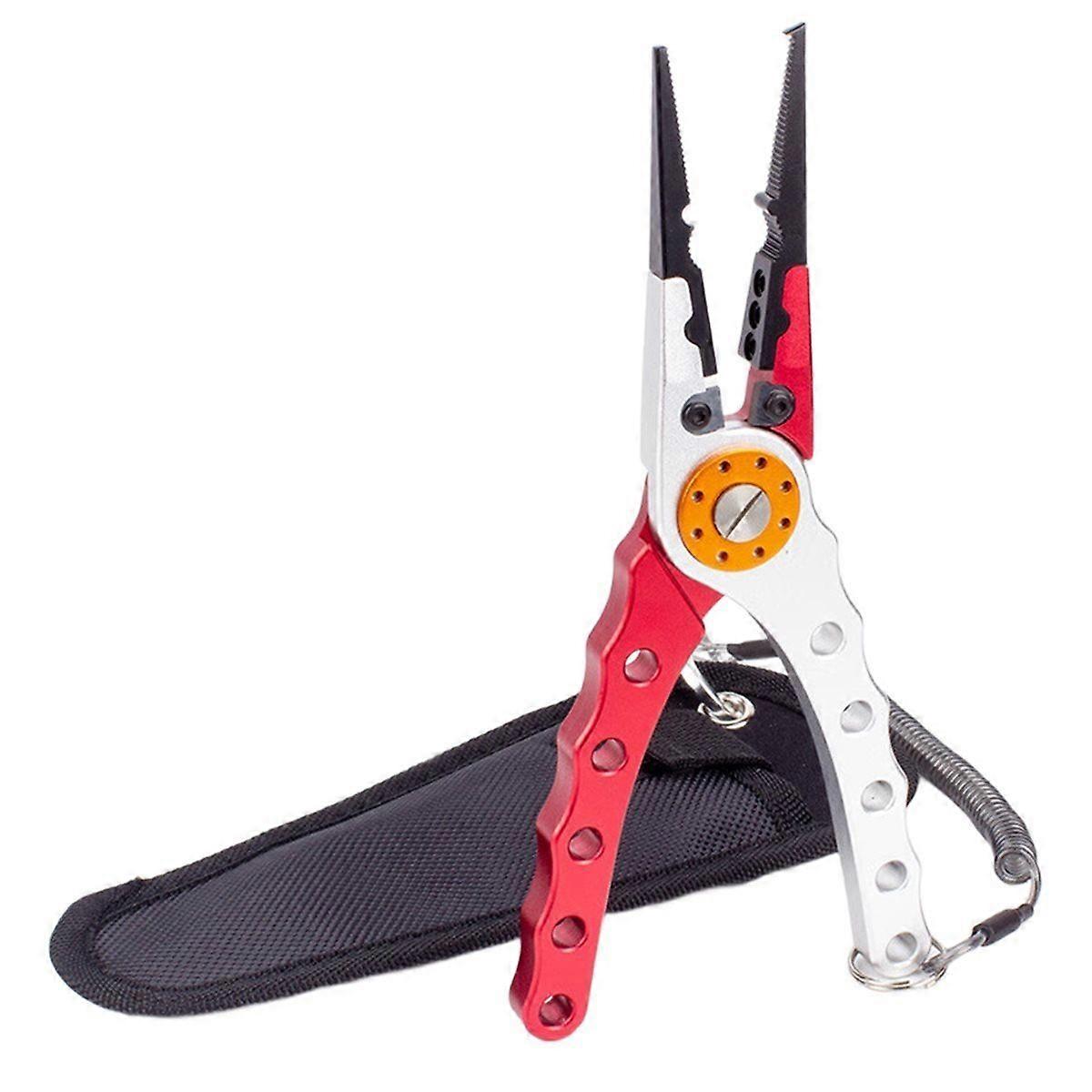 Fishing Pliers Cutters Fishing Hook Remover Fishing Tools with Sheath and Lanyard Gear for Fish Lin