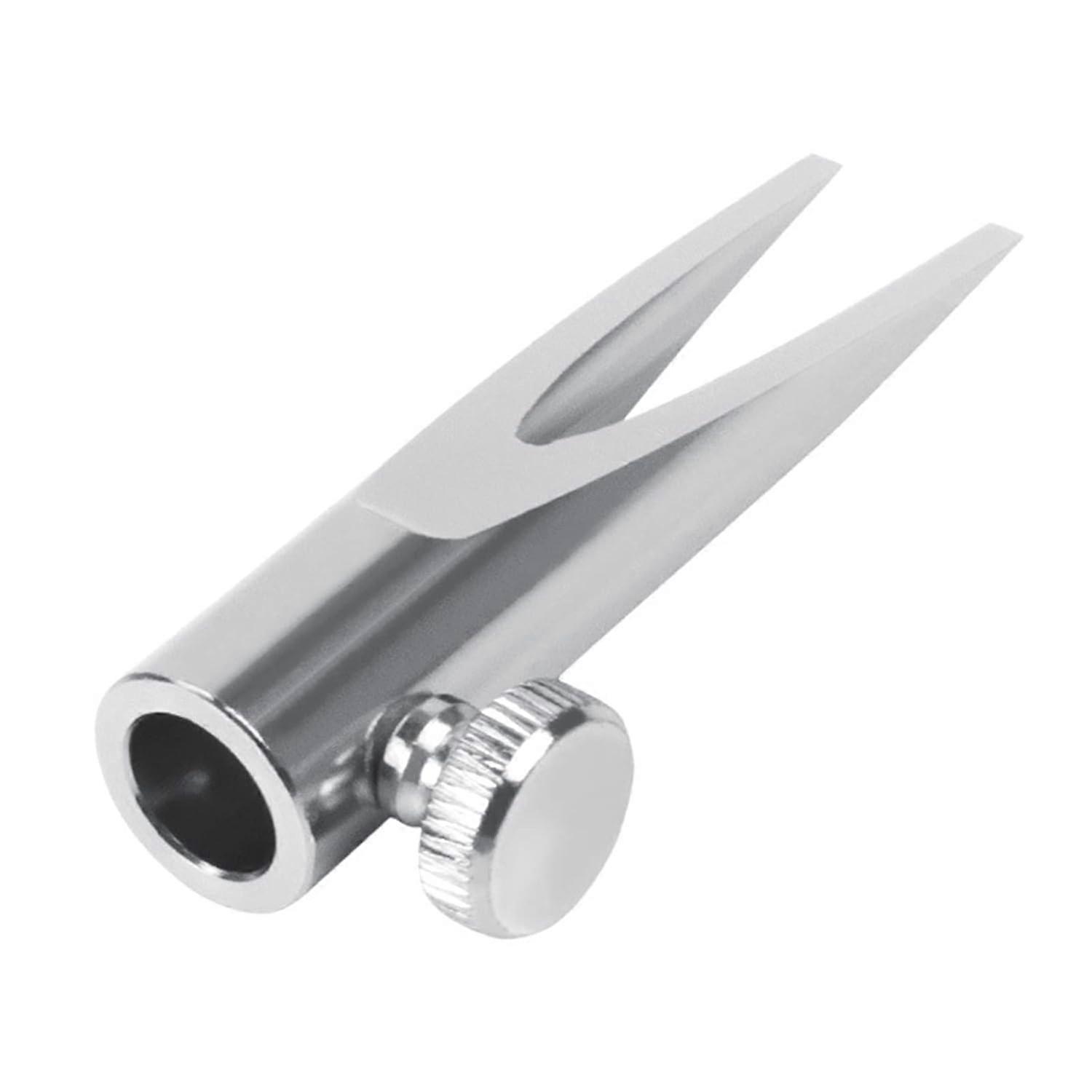 Silver UShape Eyebrow Pencil Sharpener with Precise Blade and Durable Metal Housing