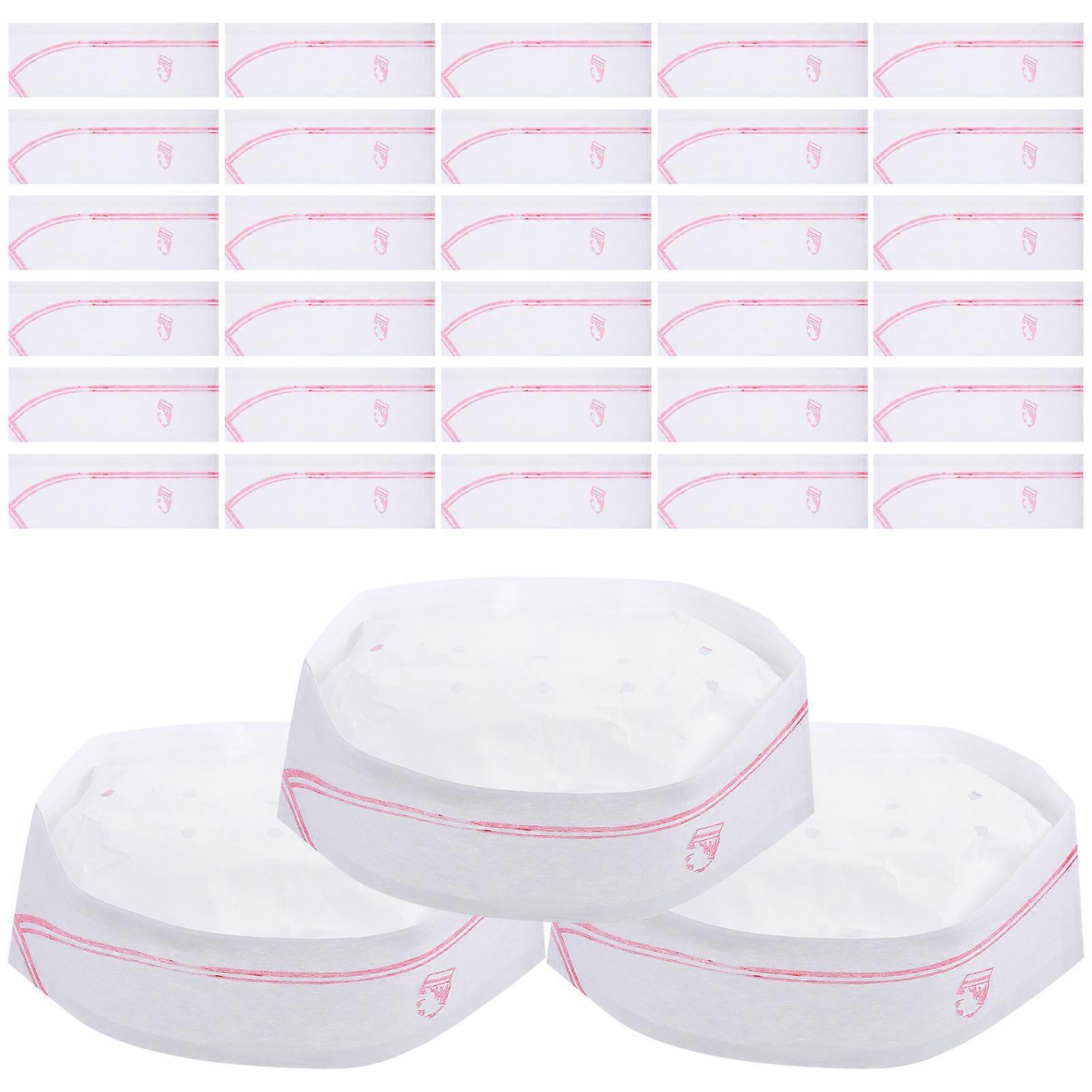 Disposable Chef Hat for Kitchen Use White NonWoven Fabrics Comfortable and Lightweight 40 Count