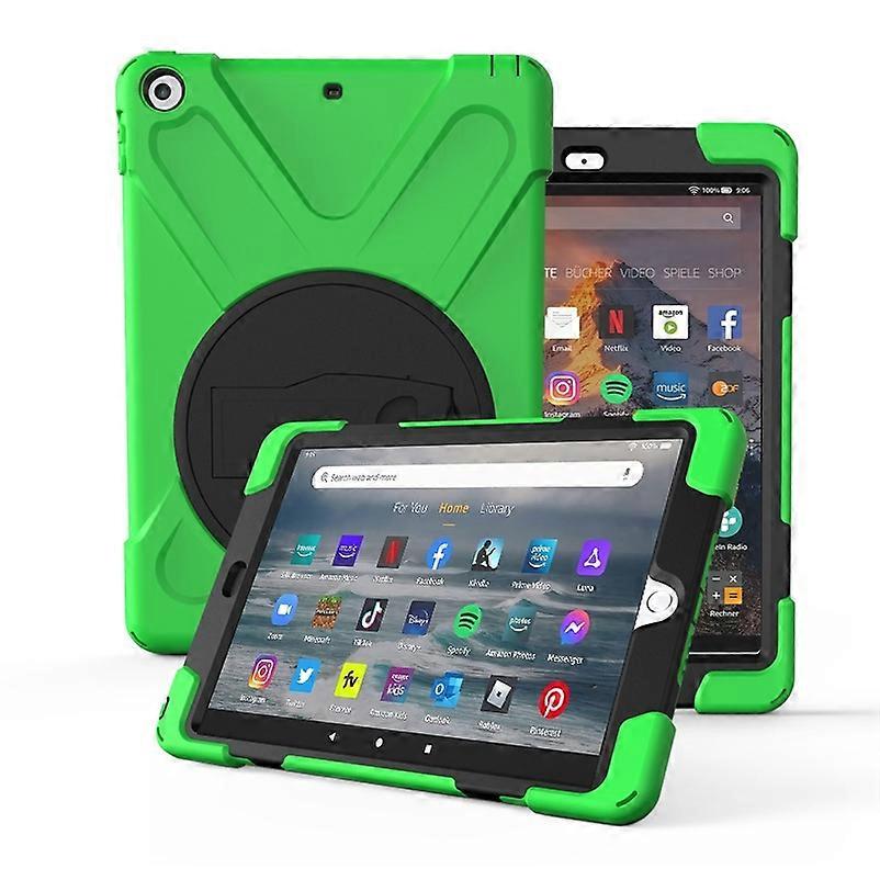 For Amazon fire 7 (2017)(2019) 360 Degree Rotation PC + Silicone Protective Case with Holder & Hand-strap