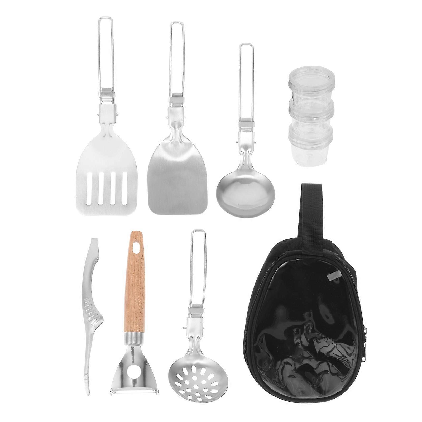 Stainless Steel Camping Mess Kit Portable Kitchen Tool 1Set