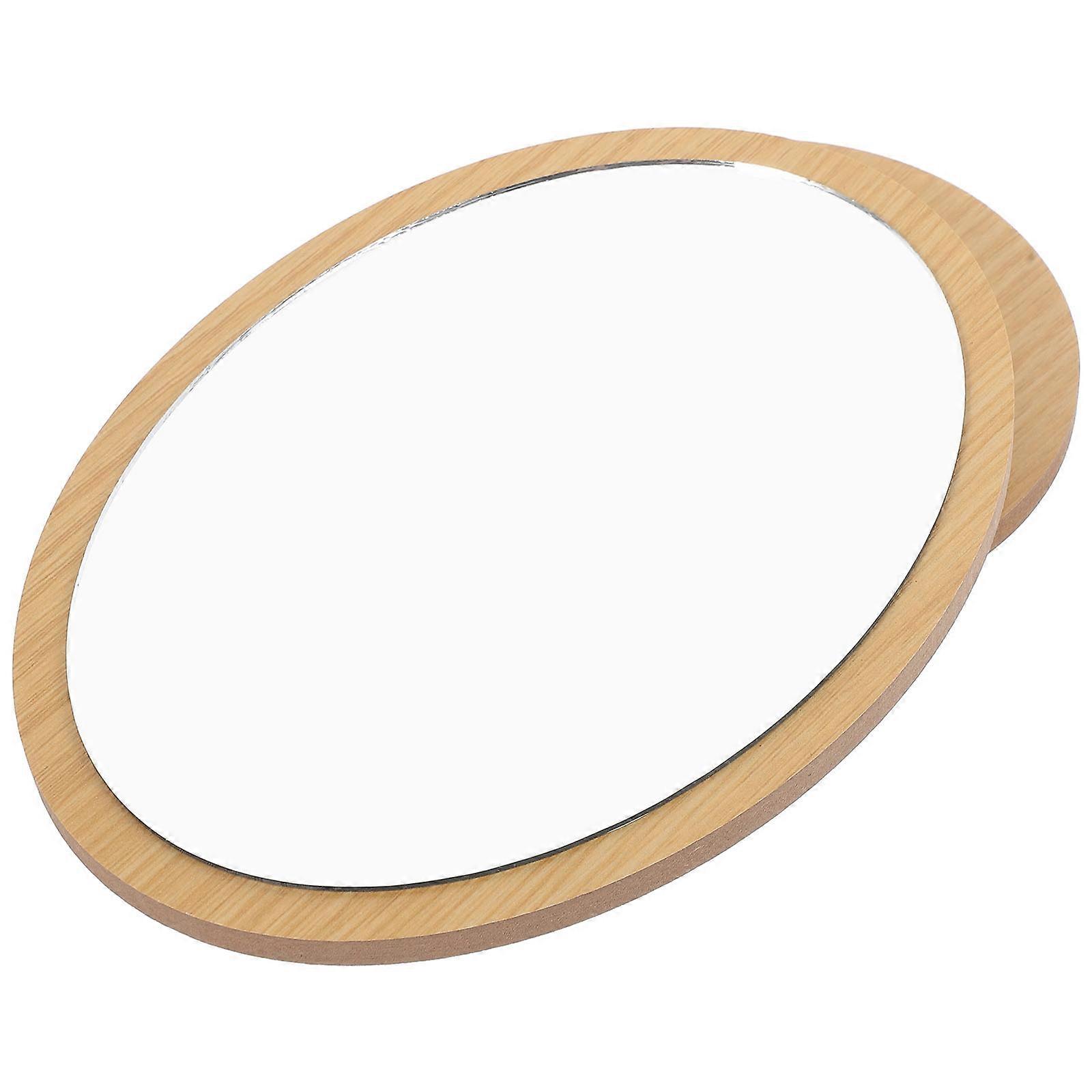 Stylish Mirror Desktop Makeup Mirror for Home Use Beige Foldable 2Pcs