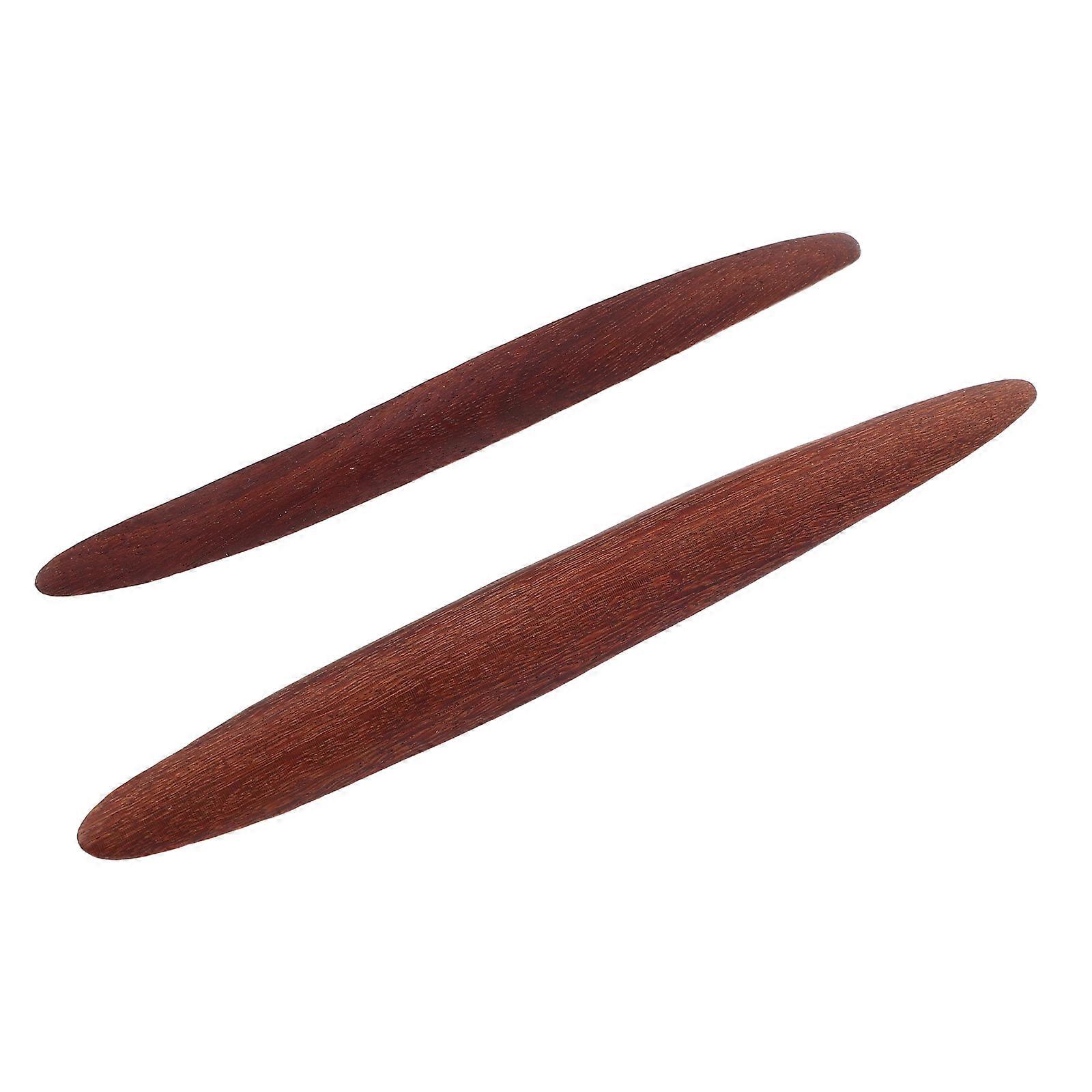 Brown Wooden Edge Polishing Tool for Crafting 2Pcs Set