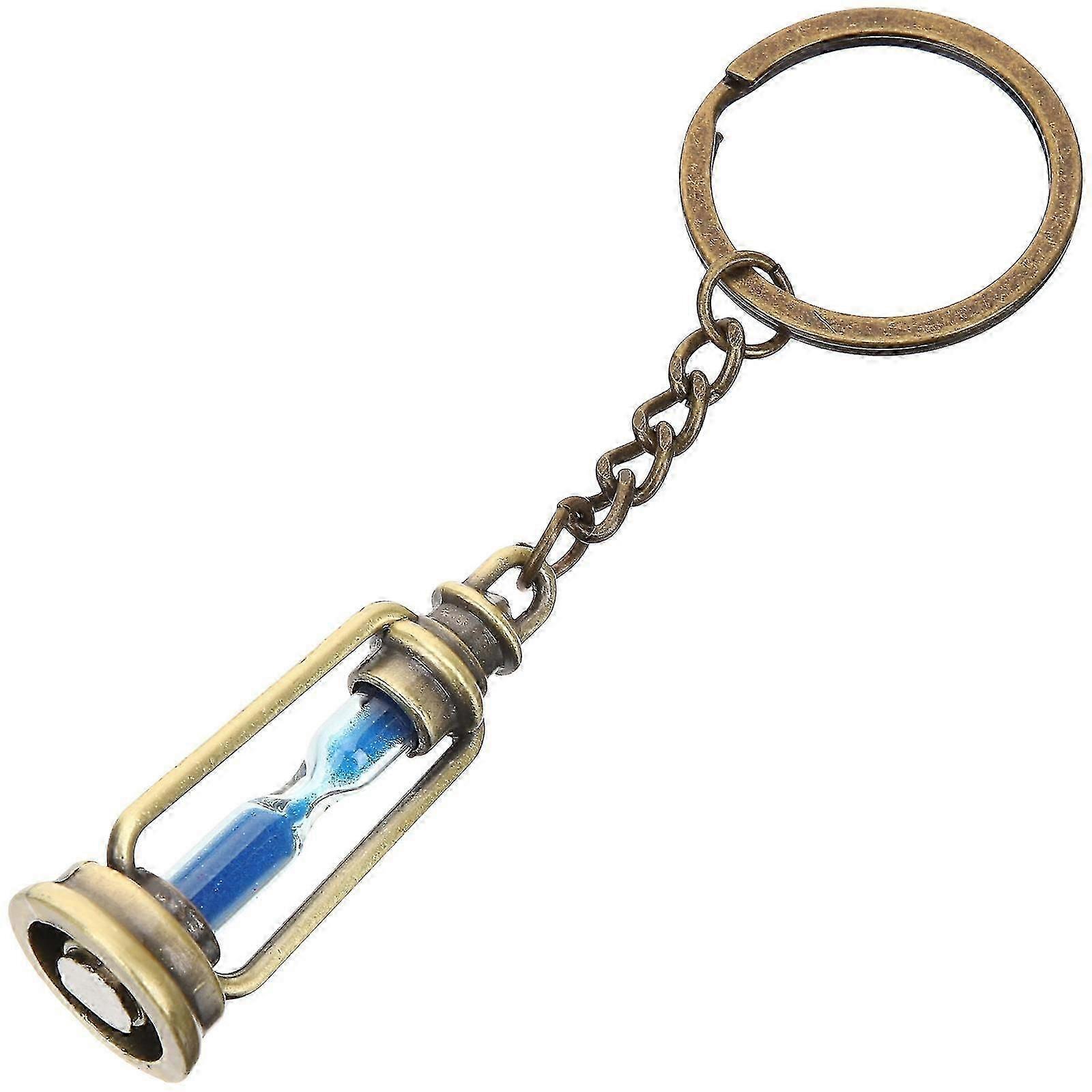 5pcs Hourglass Key Chains Vintage Sand Timer Key Chains Creative Keychain Decor