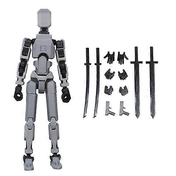 T13 Action Figure, Titan 13 Action Figure, Robot Action Figure, 3D Printed Action NEW Black Grey