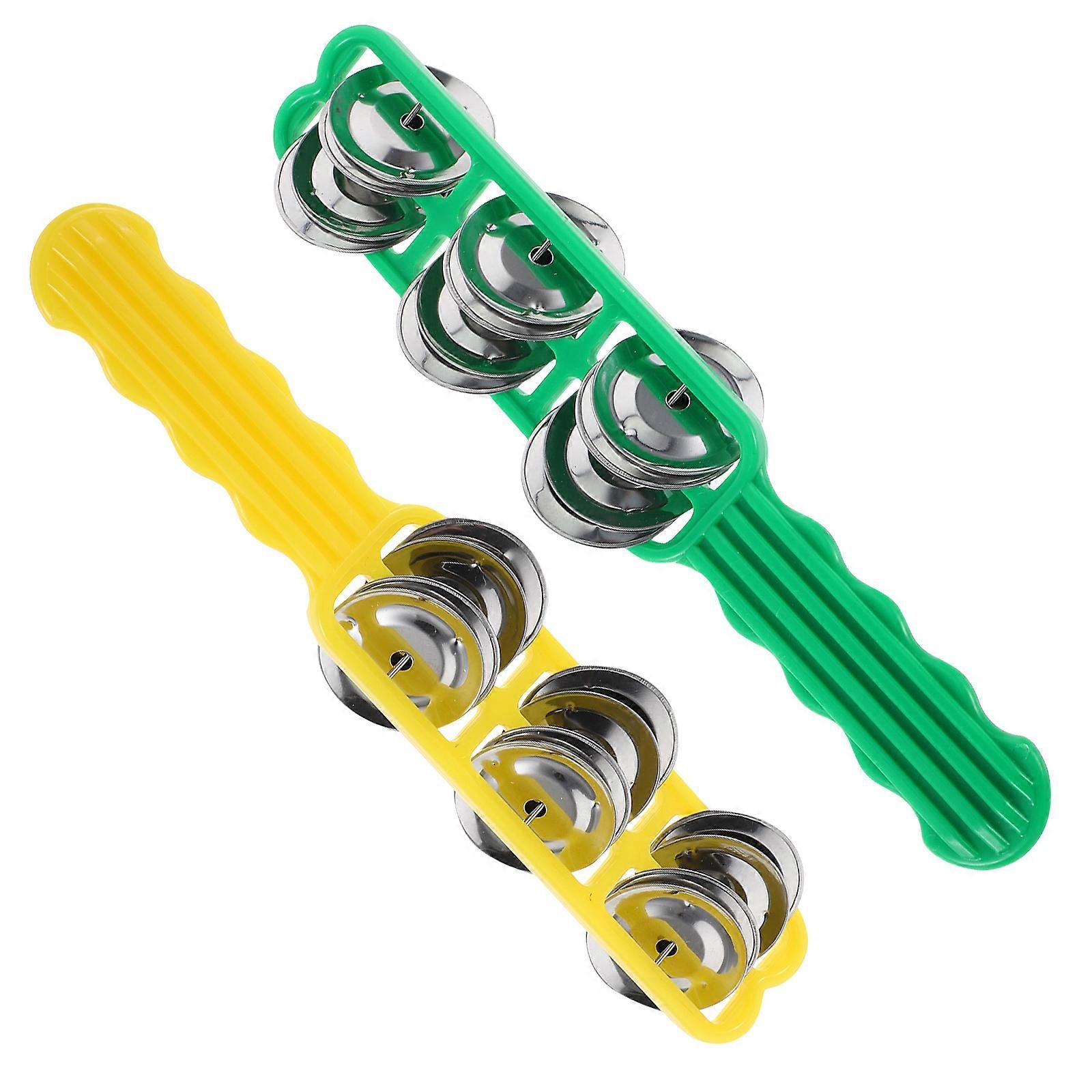 Orff Instruments Plastic Hand Bell for Playing Use 2Pcs Percussion Bells Set