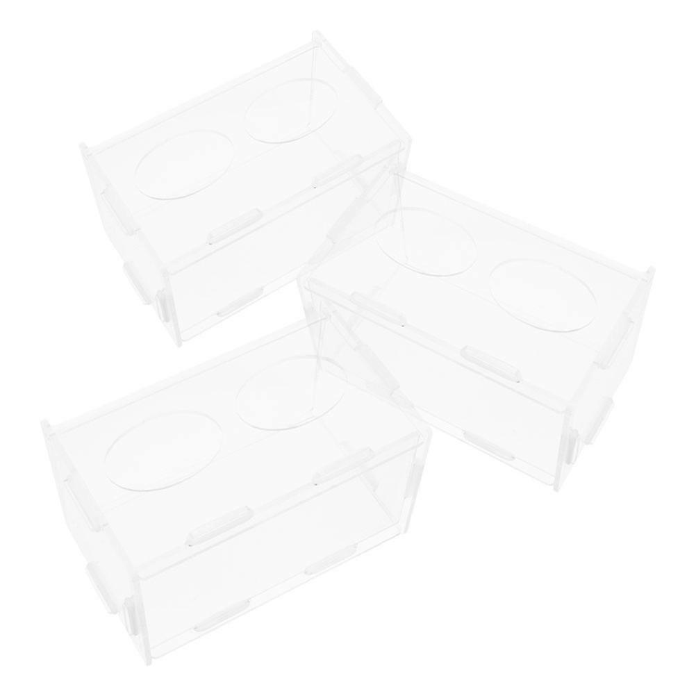 Transparent Rutin Chicken Feeder Acrylic Feeding Container 3Pcs Pack