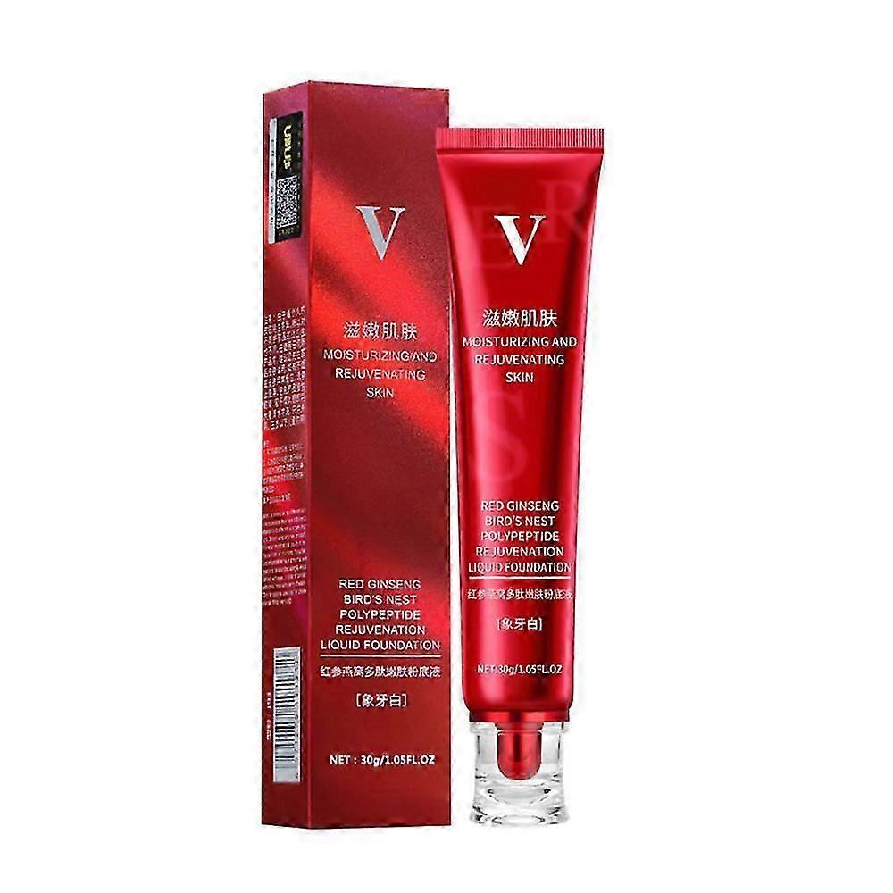 V Red Ginseng Bird's Nest Polypeptide Skin-Nourishing Makeup No Liquid Control Concealer Long-lasting Oil Foundation