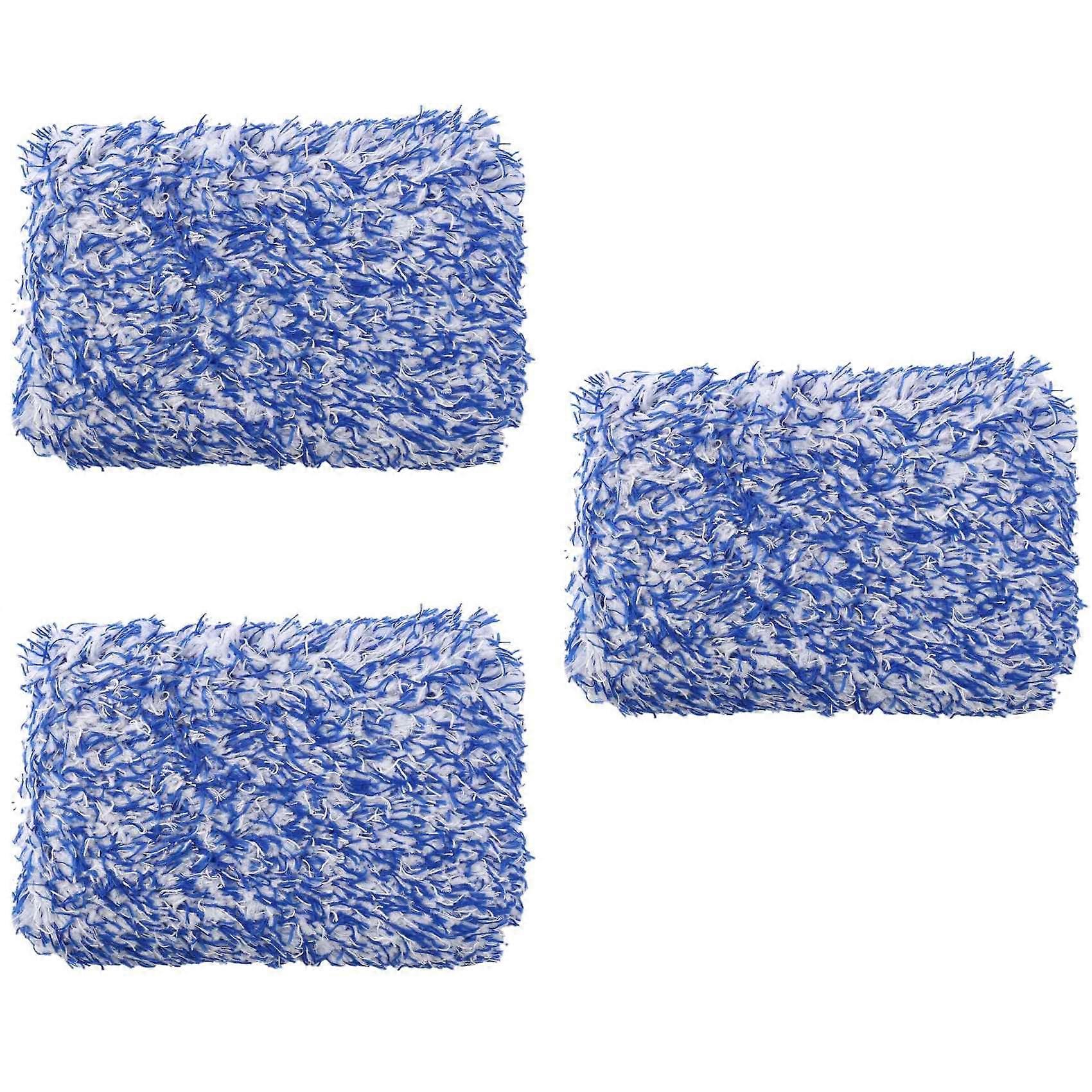 3X Car Soft High Density Cleaning Super Soft Car Wash Cloth Microfiber Car Wash Towel Sponge Block Blue
