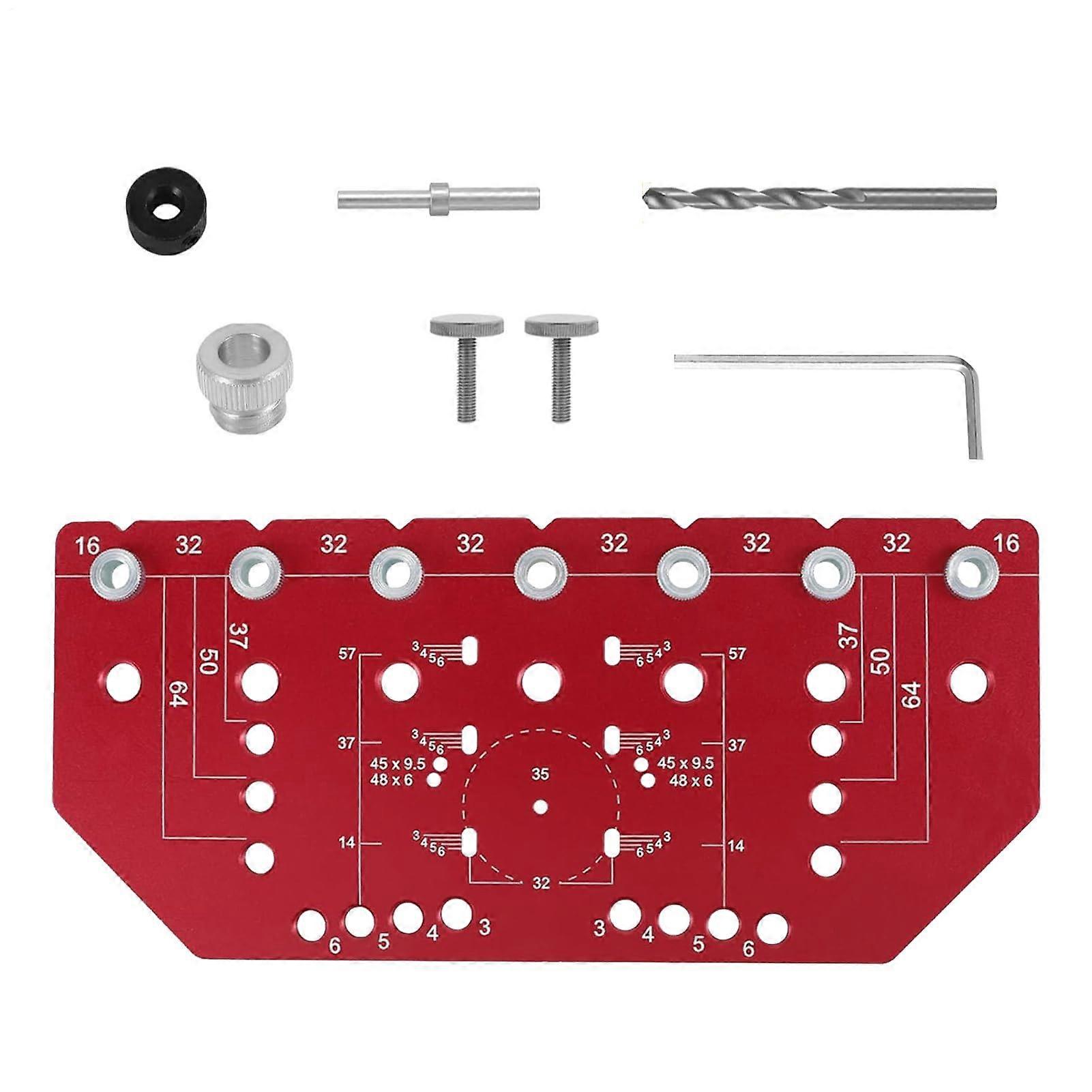 Cabinet Hardware Jig with Adjustable 2 in 1 Design for Precise Hole Alignment and Hinge Drilling