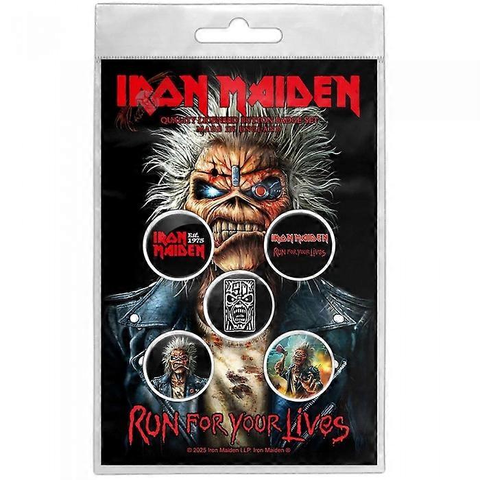 Iron Maiden Run For Your Lives Pin Button Badge (Pack of 5)
