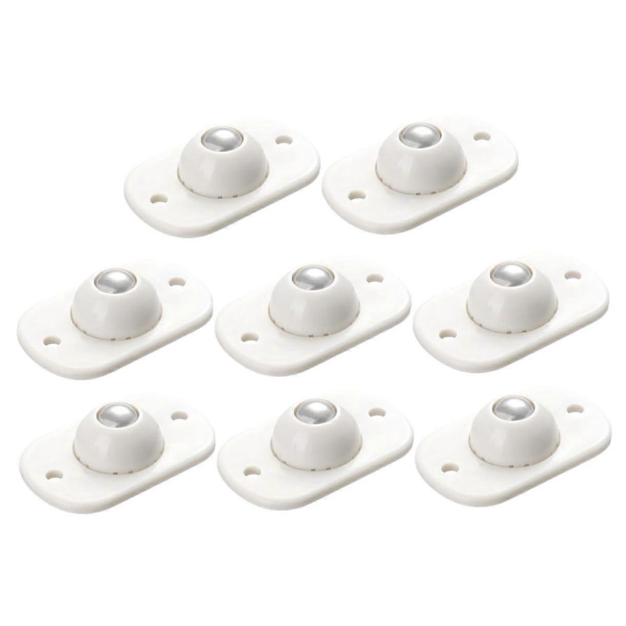 8pcs Adhesive Caster Wheels Smooth Rolling Easy Install for Storage Boxes Cabinets Trash Cans White