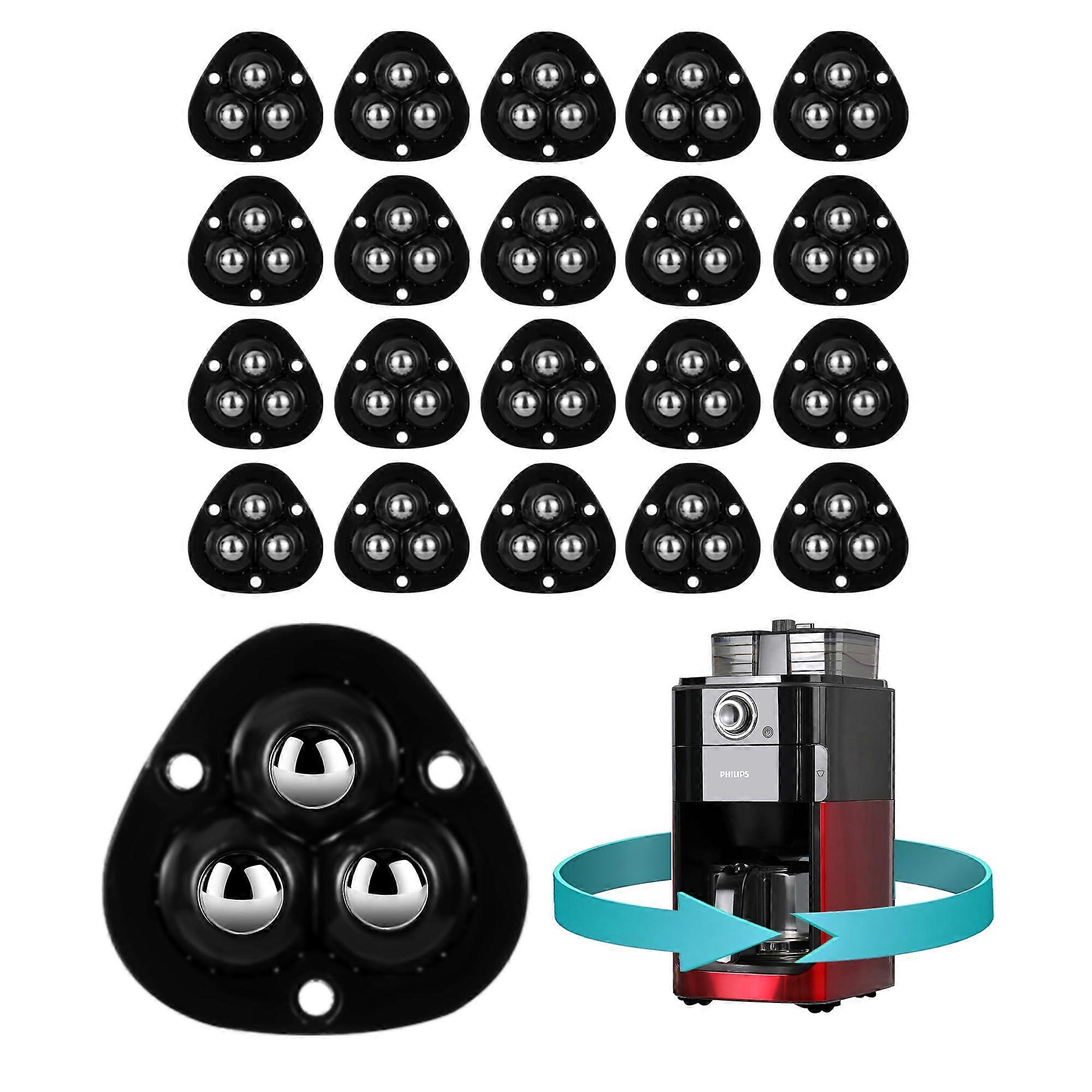 20 PCS SelfAdhesive Appliance Caster Wheels for Easy Kitchen Appliance Movement, Black