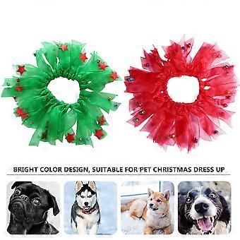 Dekoratives Hundehalsband Set Weihnachten Haustier Halsbänder für Party Urlaub Kleid Einfaches und großzügiges Design Polyester 2Pcs