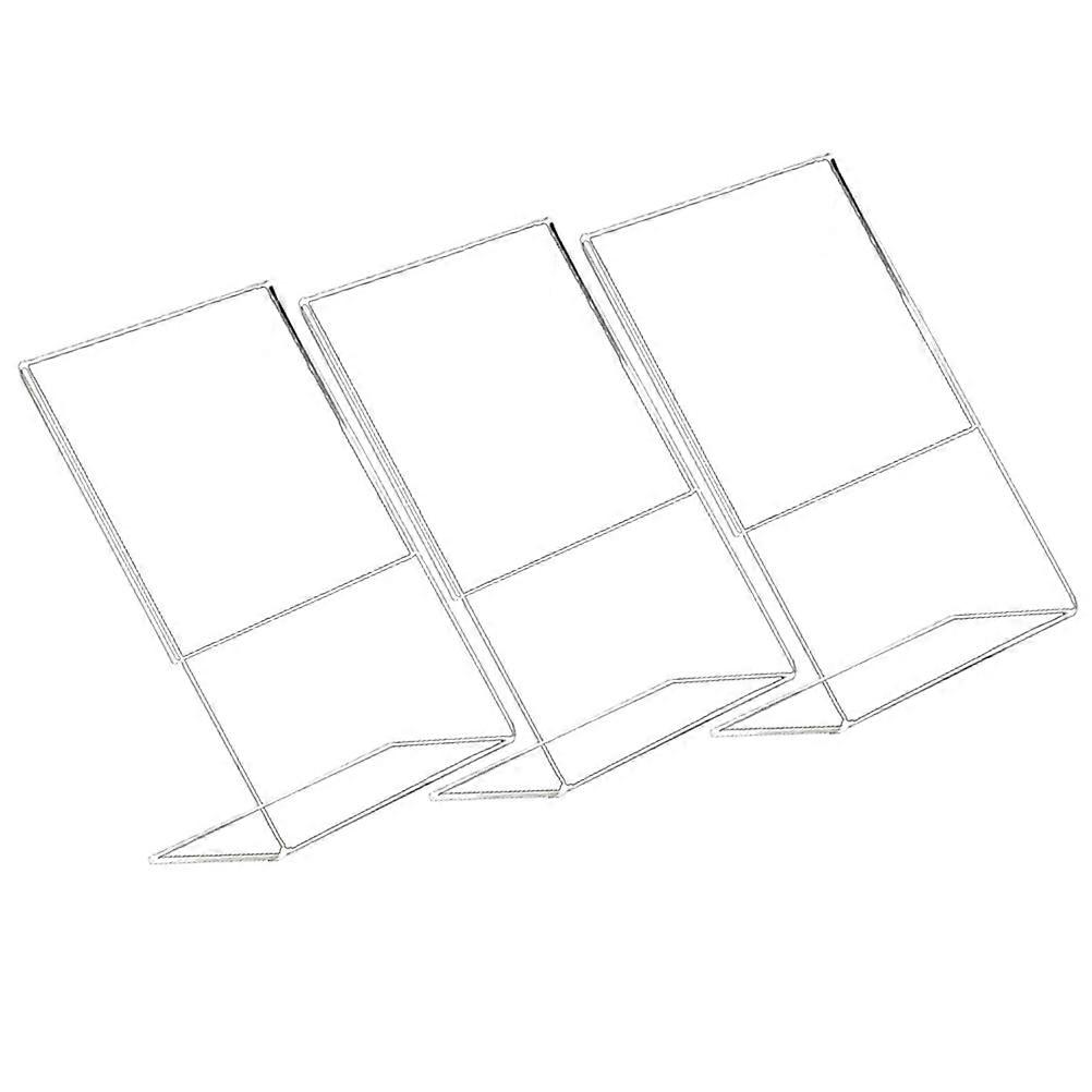Acrylic Sign Holder Display Stand for Storage 3Pcs Transparent Versatile Racks