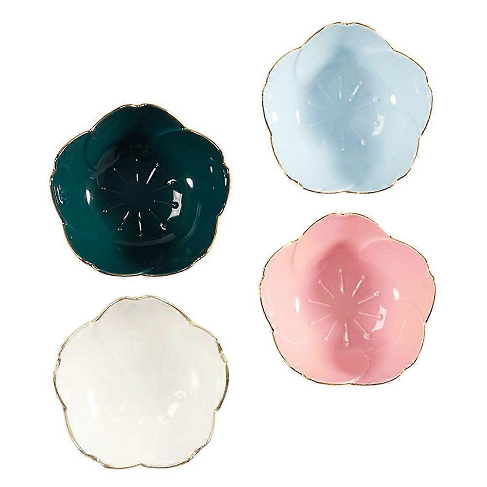 4Pcs Ceramic Small Dipping Bowl for Home Use Shaped Dish
