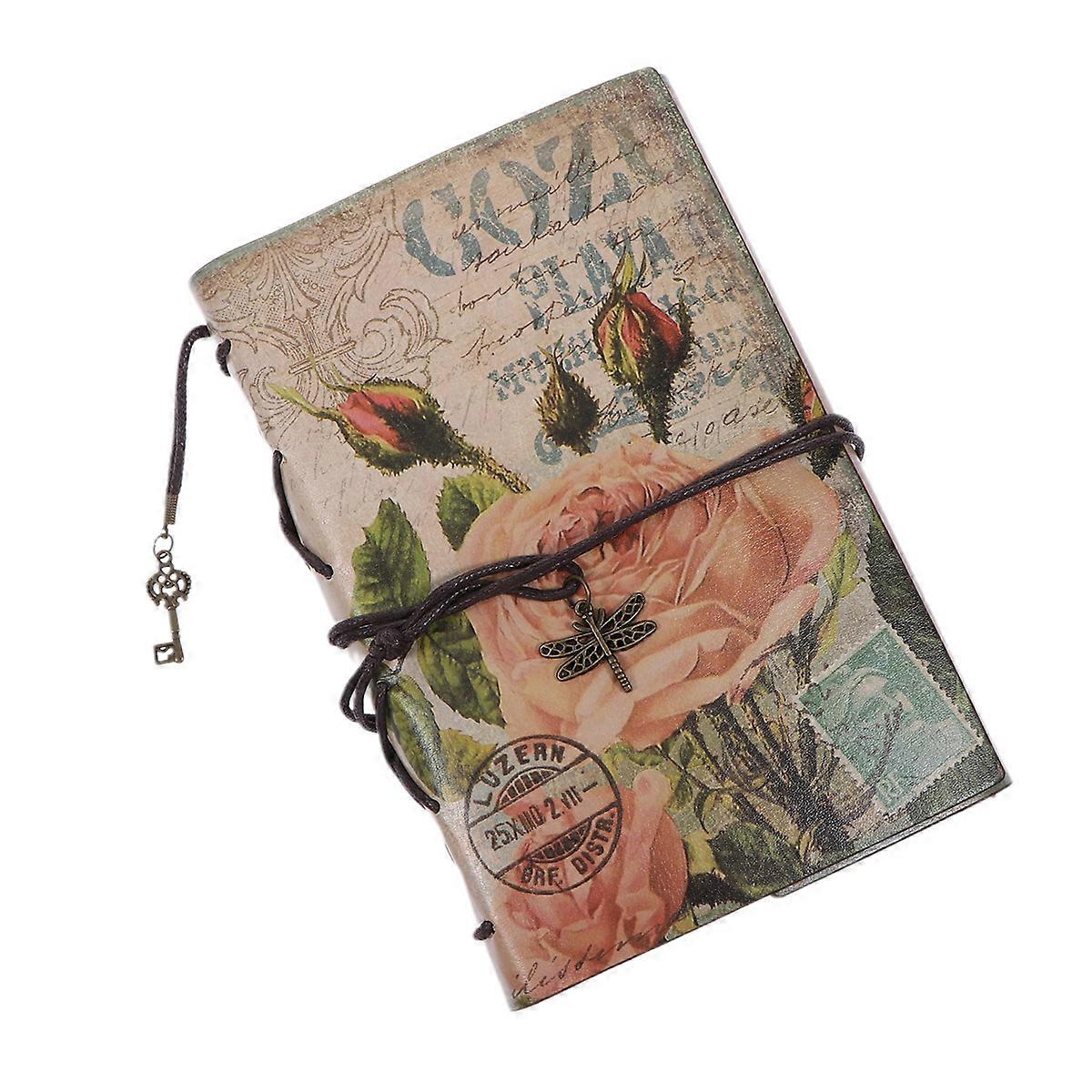 Vintage PU Notebook for Writing with Zipper Pocket Refillable Diary