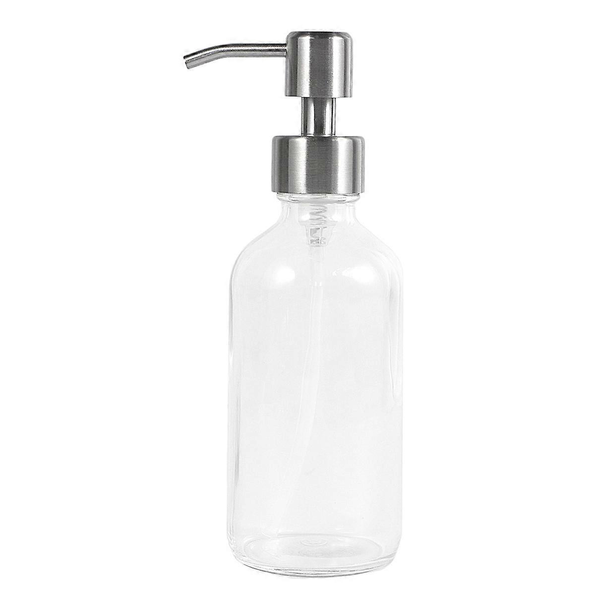 Refillable Glass Pump Bottle for Storage Lotion 230Ml Transparent Container