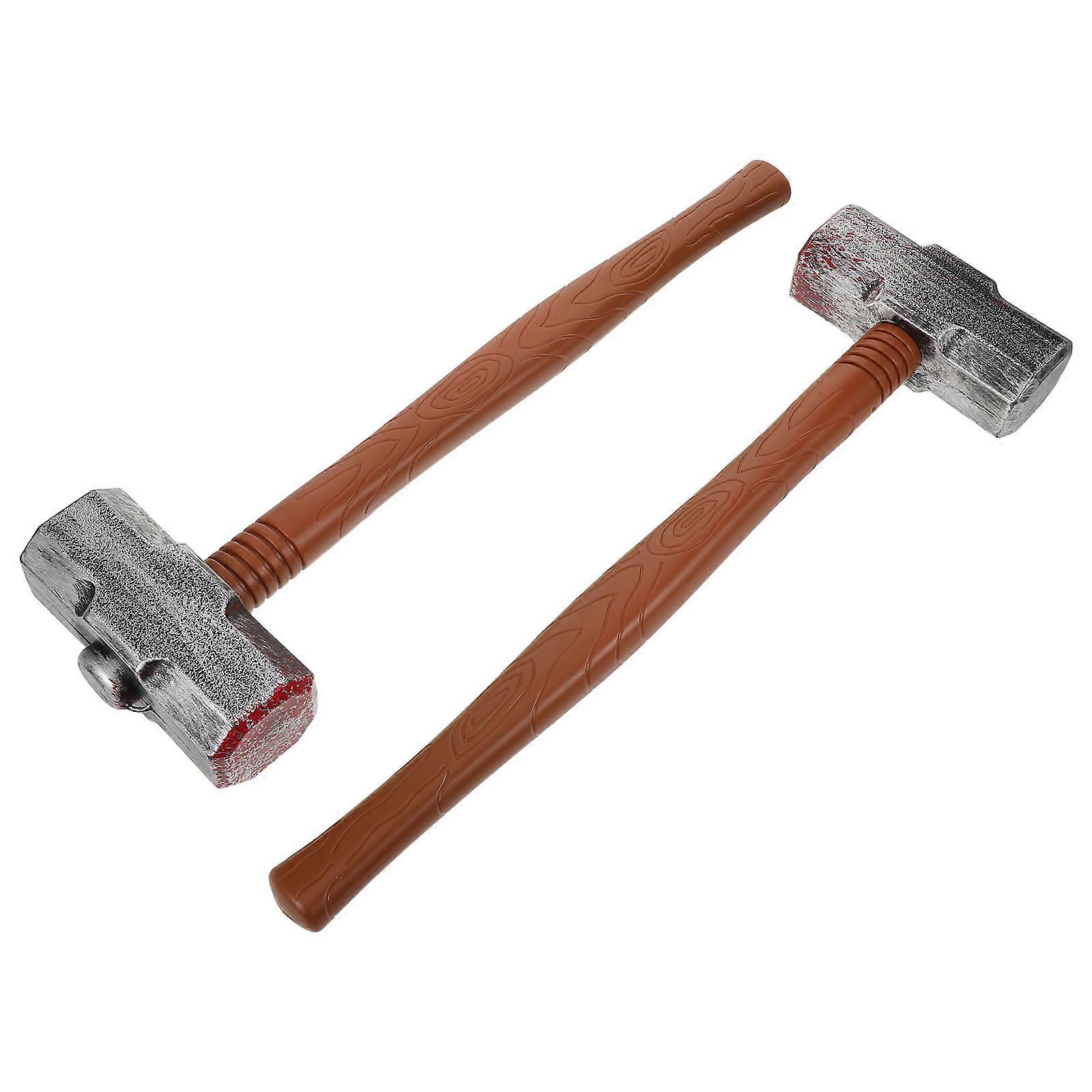 Halloween Hammer Fake Hammer Props for Kids 2Pcs Plastic Simulation Tools
