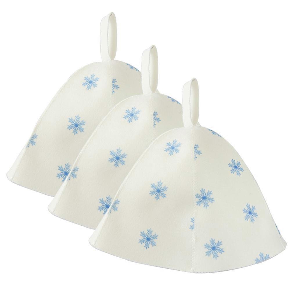 Heat Insulation Sauna Hat Felt Bathing Caps for Bathroom Use 3Pcs