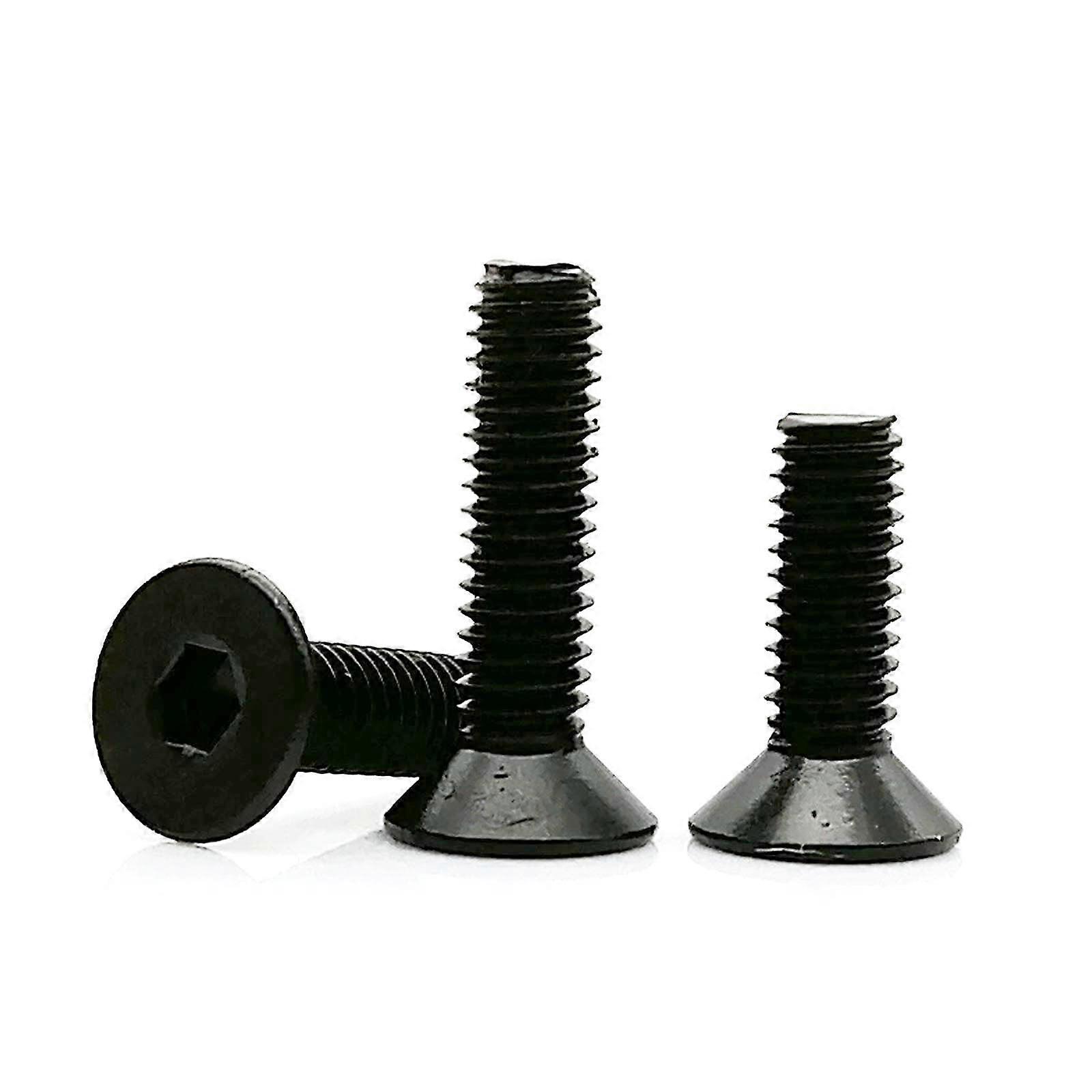 50pcs M2 Black 304 Stainless Steel Countersunk Screws Hex Socket Flat Head RustResistant