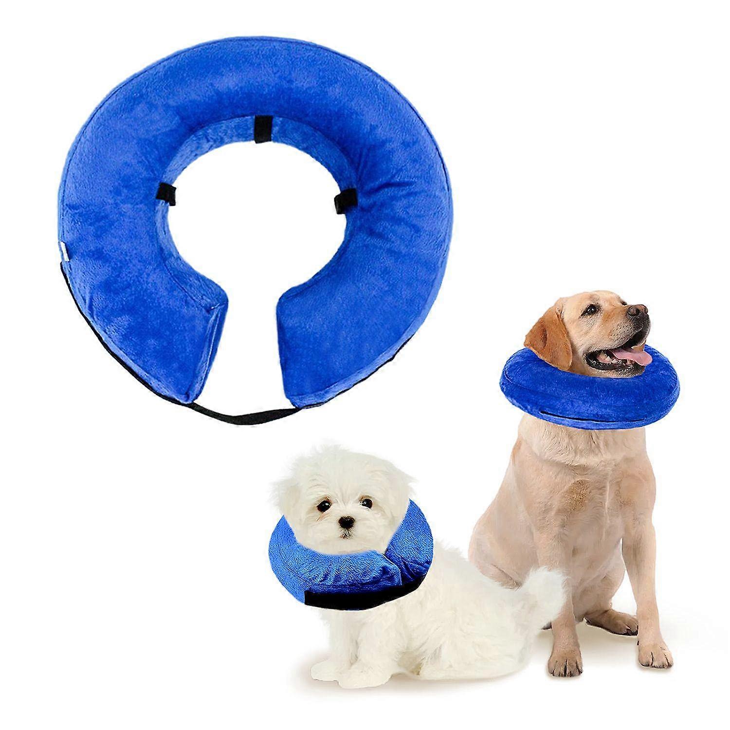 Inflatable Dog Collar for Small Dogs and Cats, Soft Adjustable PostSurgery Protective Design (M)