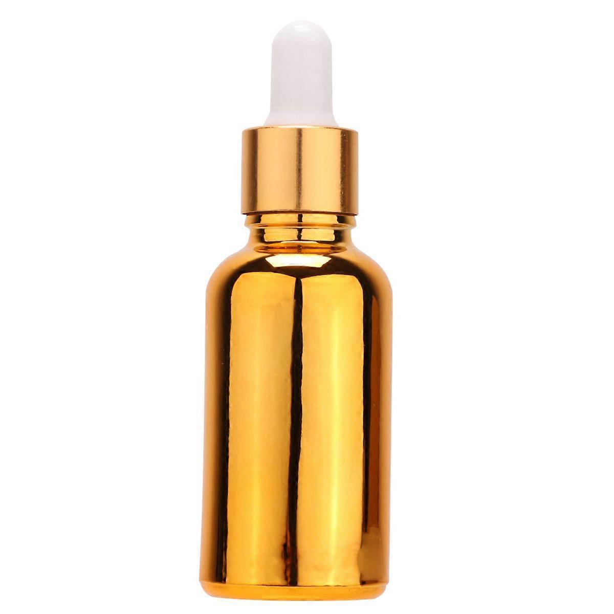 1pc 20ml Electroplating Dropper Bottles Empty Refillable Essential Oil Bottle Container (Golden)