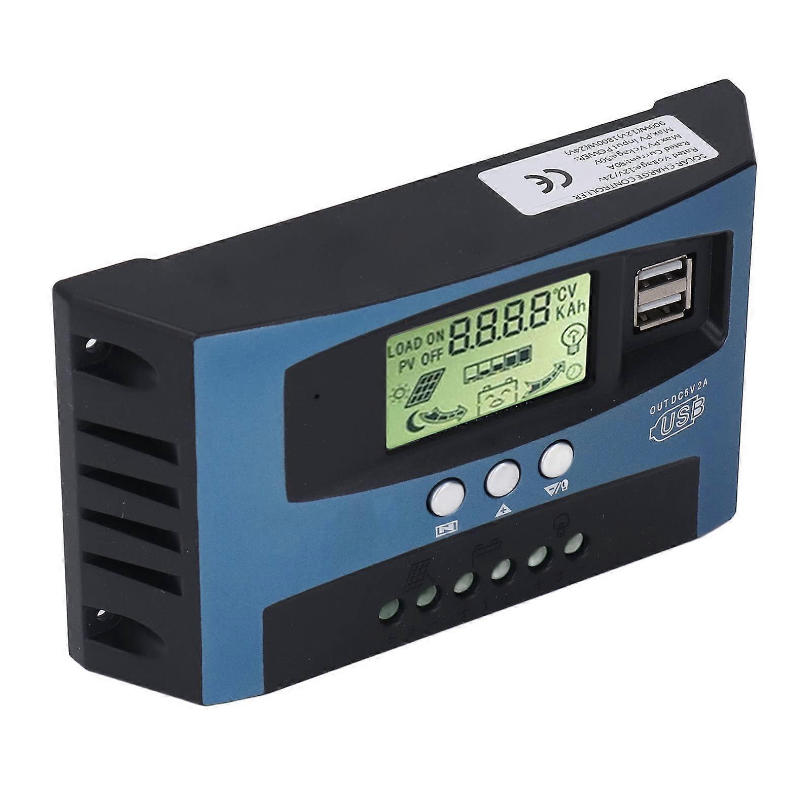 80A MPPT Solar Charge Controller 12V 24V Aluminum Alloy with LCD Display for OffGrid Systems