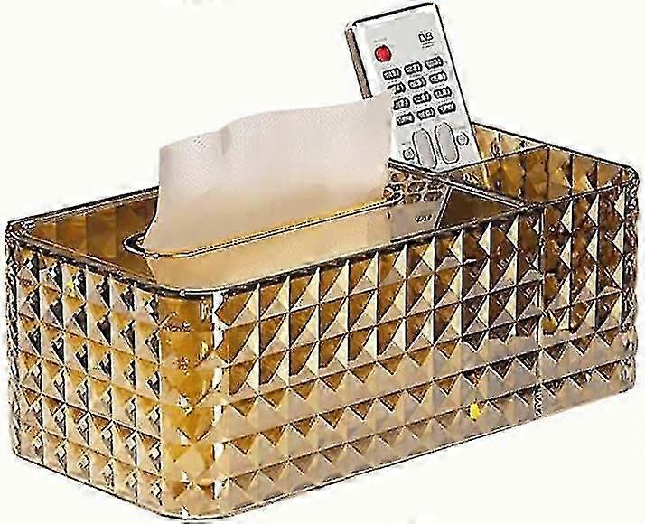 Tissue Box Cover,Multifunctional Tissue Box Acrylic  (Gold)