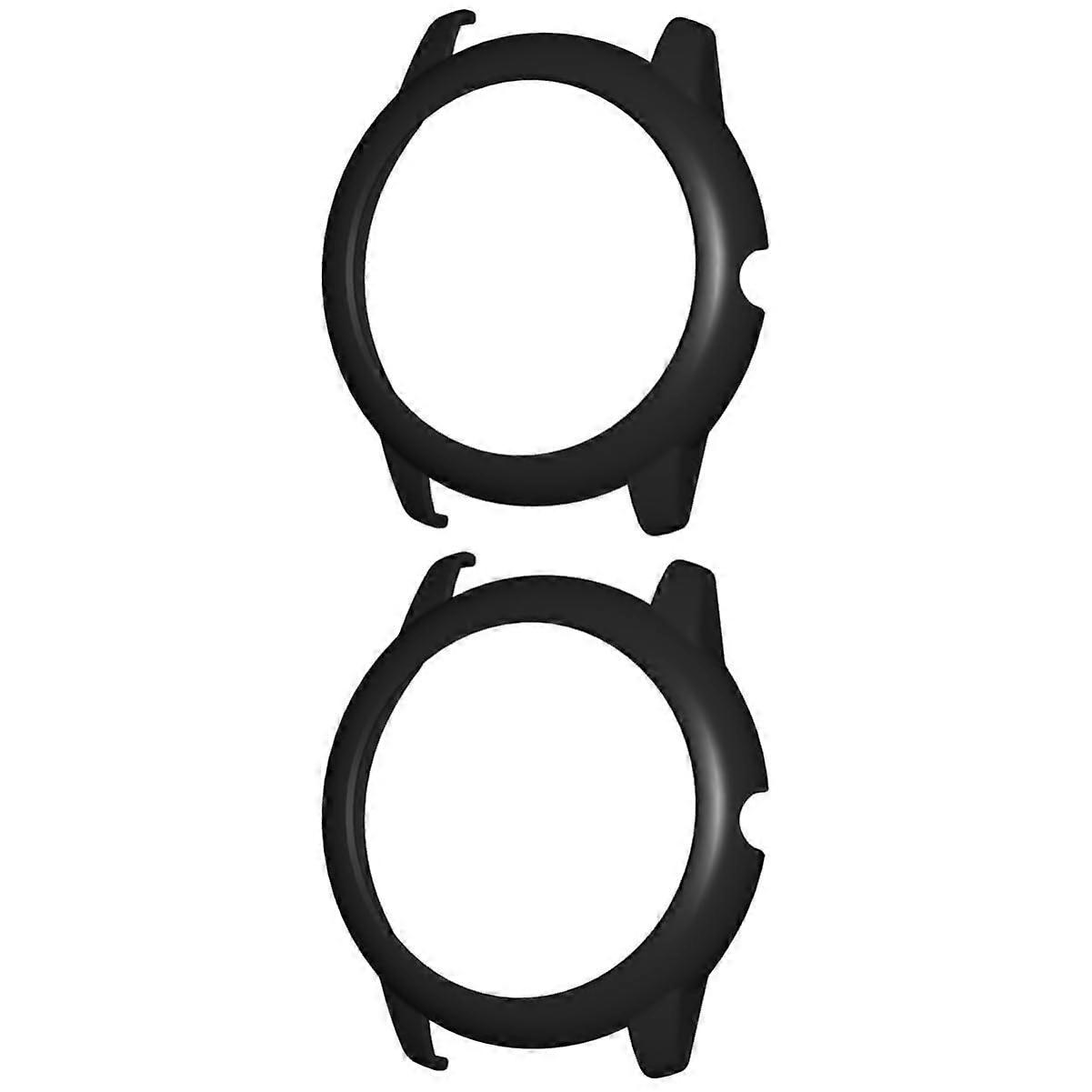 Watch Protector Case for Round Smartwatch, 2pcs Scratch Resistant Lightweight Bumper Cover