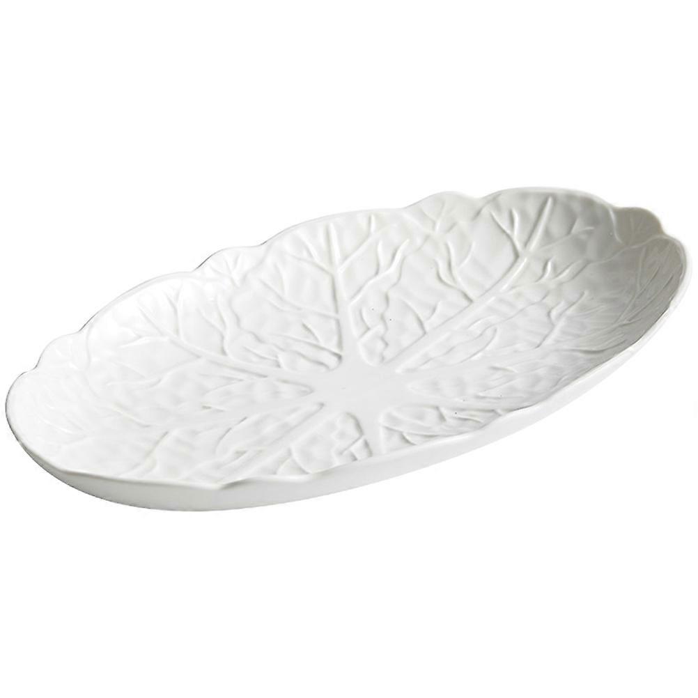 Fish Serving Dish Ceramic Dinner Plate Home Use Microwave Safe 1Pack