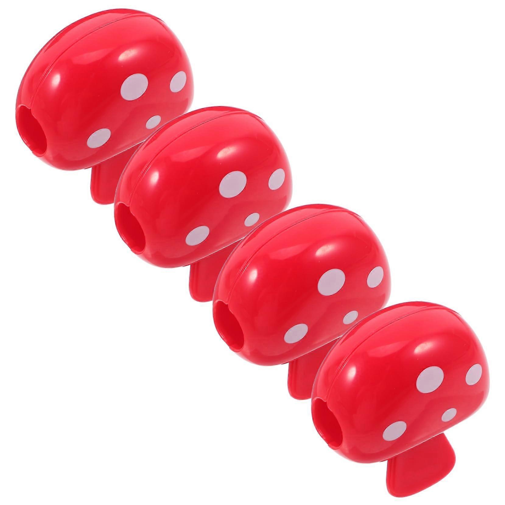 Travel Toothbrush Case with Protective Hard Shell, Bright Red, Secure Snap Closure, 4pcs Set