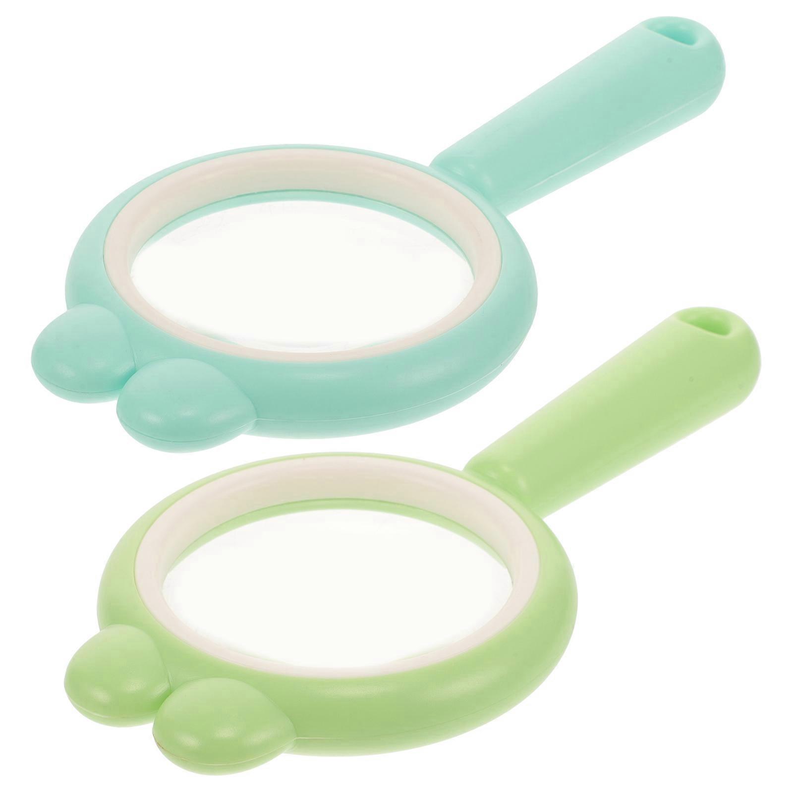 Double Convex Magnifying Lens for Reading 2Pcs Science Experiment Teaching Magnifier