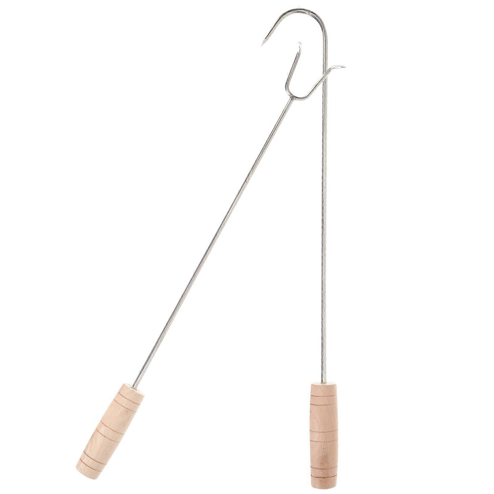 Wooden Handle Pork Hook for Kitchen Use with Multi-Function 2Pcs Set
