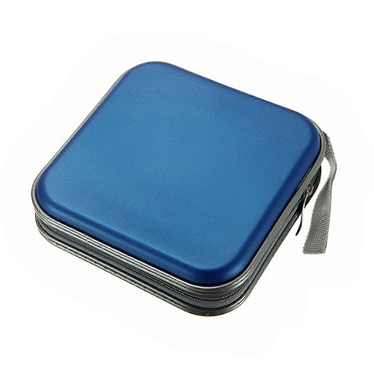 Blue Cd Dvd Storage Case Organizer for 40 Discs Plastic Portable