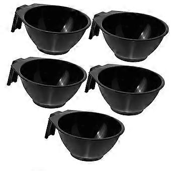 5pcs Hair Dye Mixing Bowl Set Black Professional Salon and DIY Hair Tinting Bowls