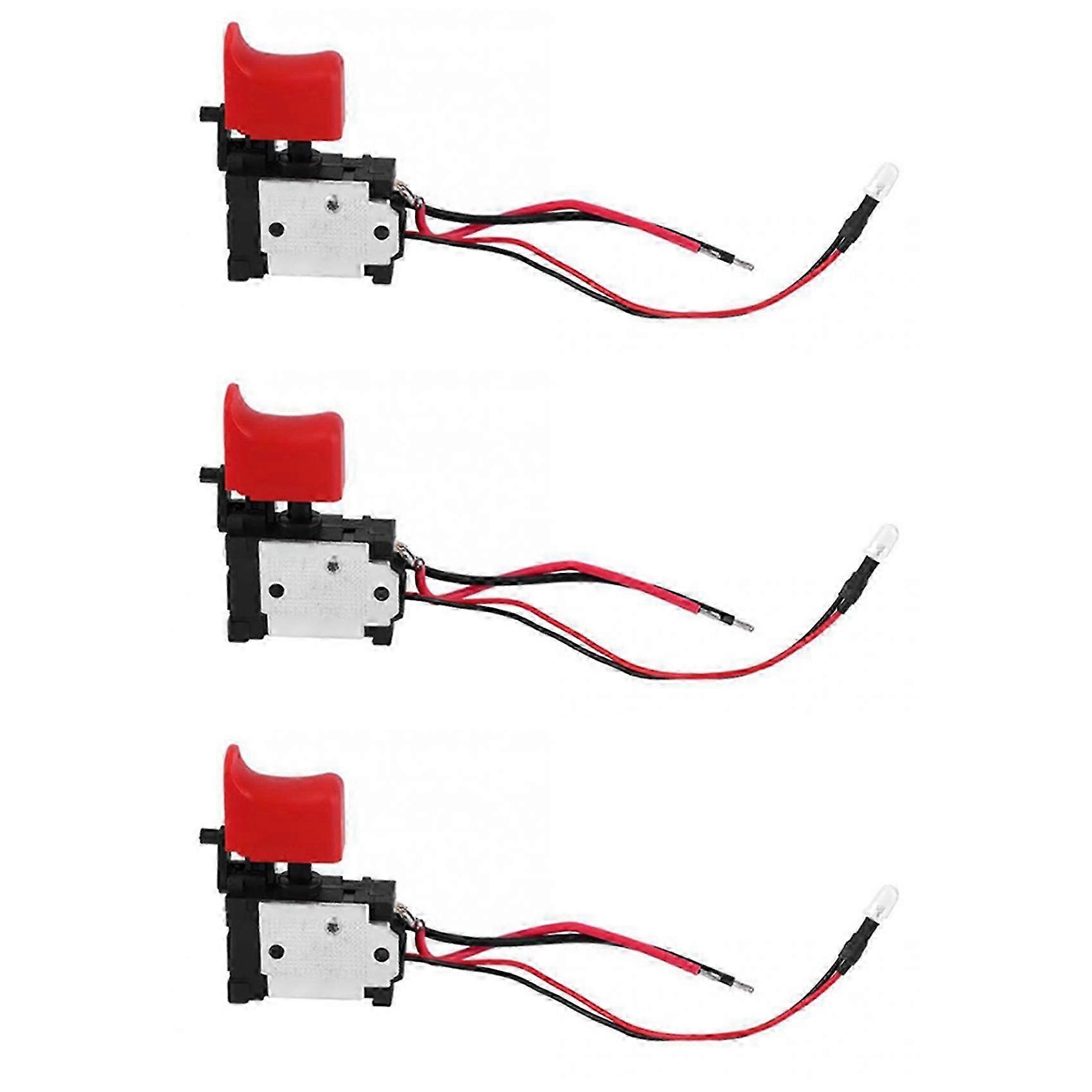 3X Black Adjustable CW/CCW Electric Drill Trigger Switch 7.2V-24V DC Switch