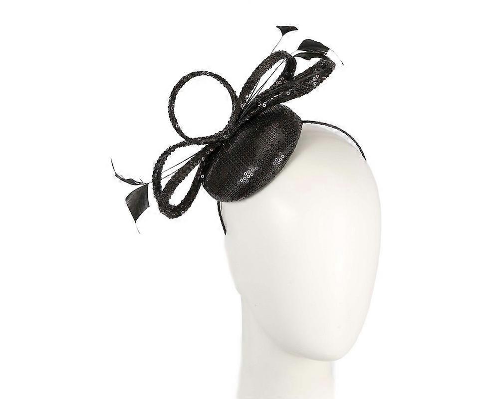 Black sequins fascinator SPSC42