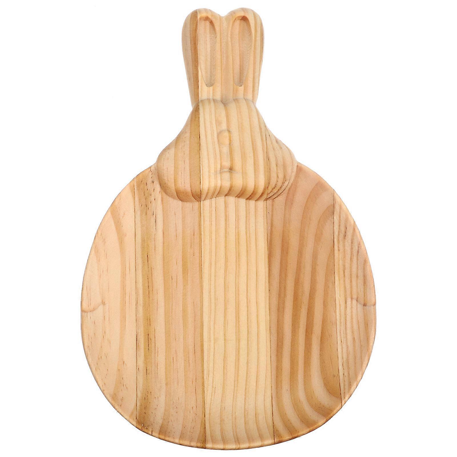 Wooden Bunny Shaped Tray for Multi-Function Snack Serving