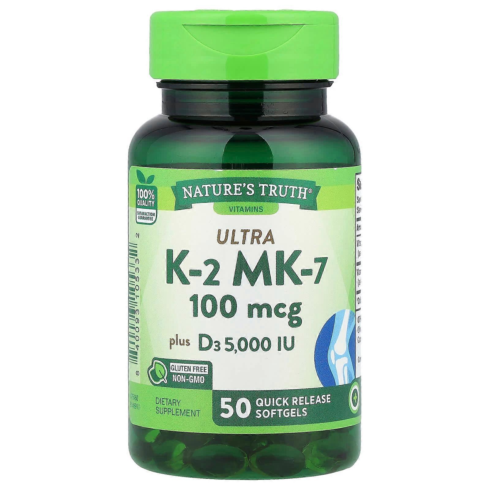 Nature's Truth, Ultra K2 + D3, 50 Quick Release Softgels