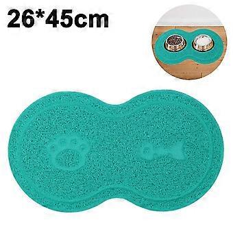 Silicone Waterproof Placemat Shaped Pet Feeding Mat, Silicone Raised Lip Non Spill Dog Cat Bowl Mat-Blue