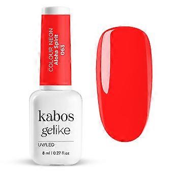 Kabos UV Neon Nagellack Rot Hybridlack UV/LED Lack Gelike 063 Aloha Spirit 8ml Nail Art
