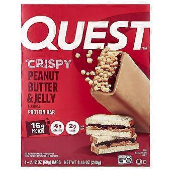 Quest Nutrition, proteiinipatukka, rapea maapähkinävoi ja hyytelö, 4 patukkaa, 60 g/kpl, 2 kpl
