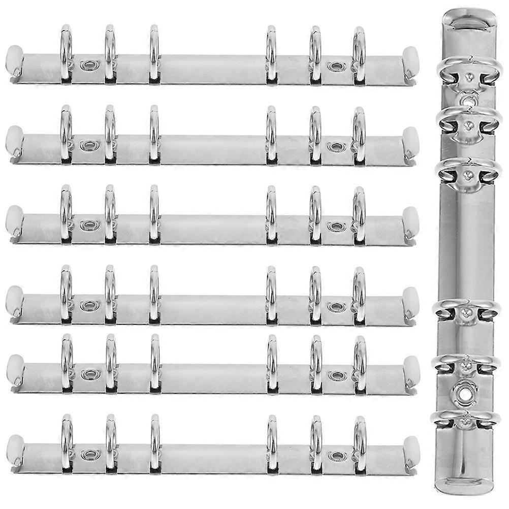 Silver Loose Leaf Binder 6 Ring Binding Combs for Notebook 7Pcs Set