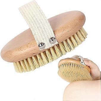 Body Brush Massage Brush, Natural Beech Wood, Dry Brush Body Peeling Brush