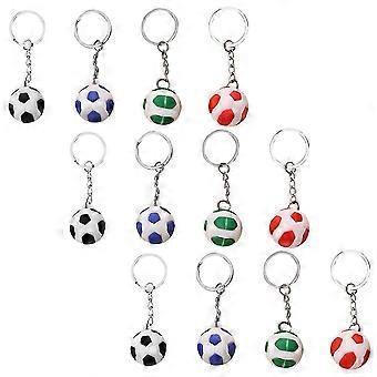 Football Keychains Soccer Keychain for Decor 12Pcs Assorted Color Hanging Pendants