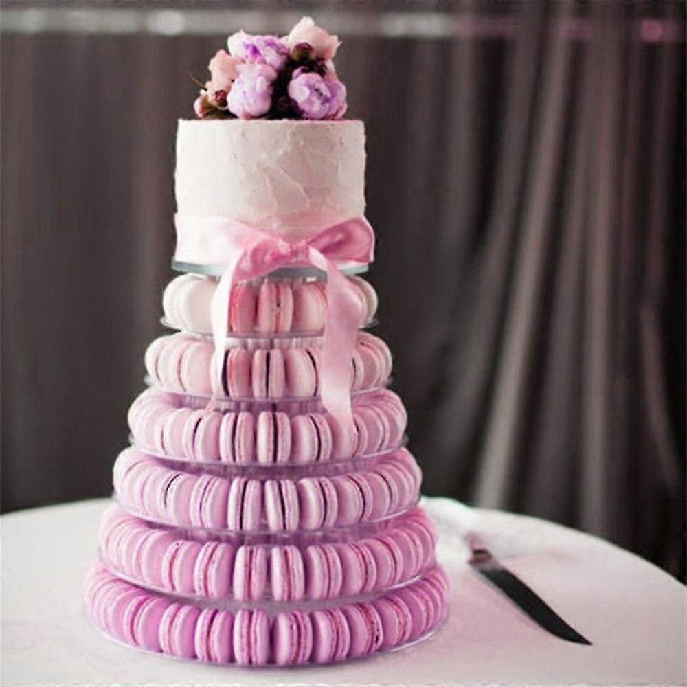6 Layers Macaron Display Stand, Round Plastic Multifunctional Display Stand