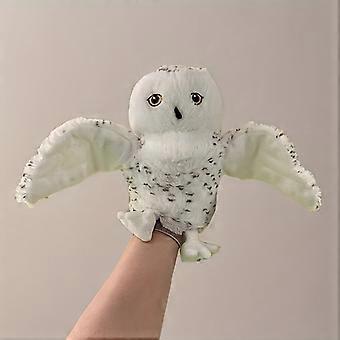 Knuffelhandpop in de vorm van een uil, 20 cm/7,8 inch, zacht en educatief vingerpoppetje, ideaal als cadeau voor baby's en kinderen.