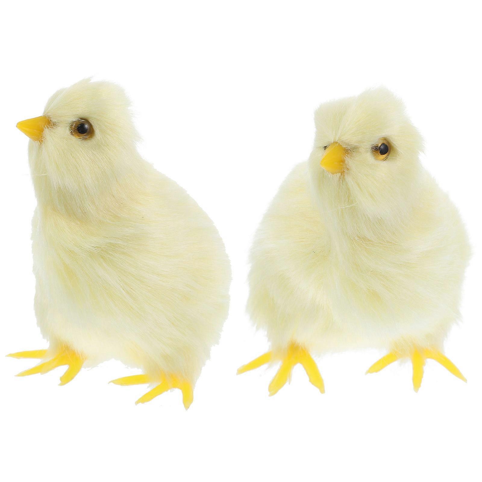 Artificial Simulation Chick Plush Toy for Children Playing 2Pcs Easter Lifelike Models